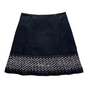Boden Flippy Cord Black Corduroy Skirt Size 10